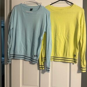 Helly Hansen sweaters- 2 pack!  Blue and sunny lime Crew Neck Sweaters size S
